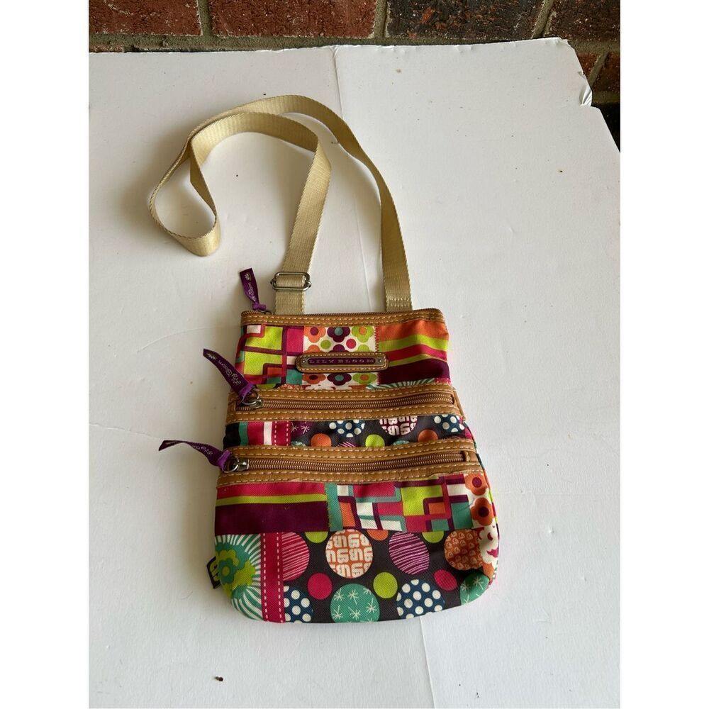 Lily Bloom 9x8” purple lined‎ crossbody